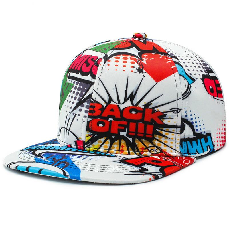 

Ball Caps Graffiti Printed Baseball Cap Men Women Adjustable Gorras Sun Hat Summer Street Dance Hip Hop Couples Snapback Hats, Backof