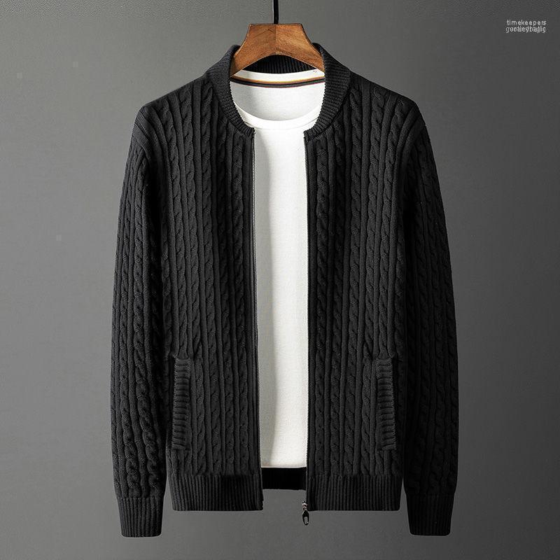 

Autumn Winter Men Solid Zipper Knitwear Cardigans Coats Male Fashion Korean Outwear All-match Slim Fit Sweater K70 Men's Sweaters Time22, Black