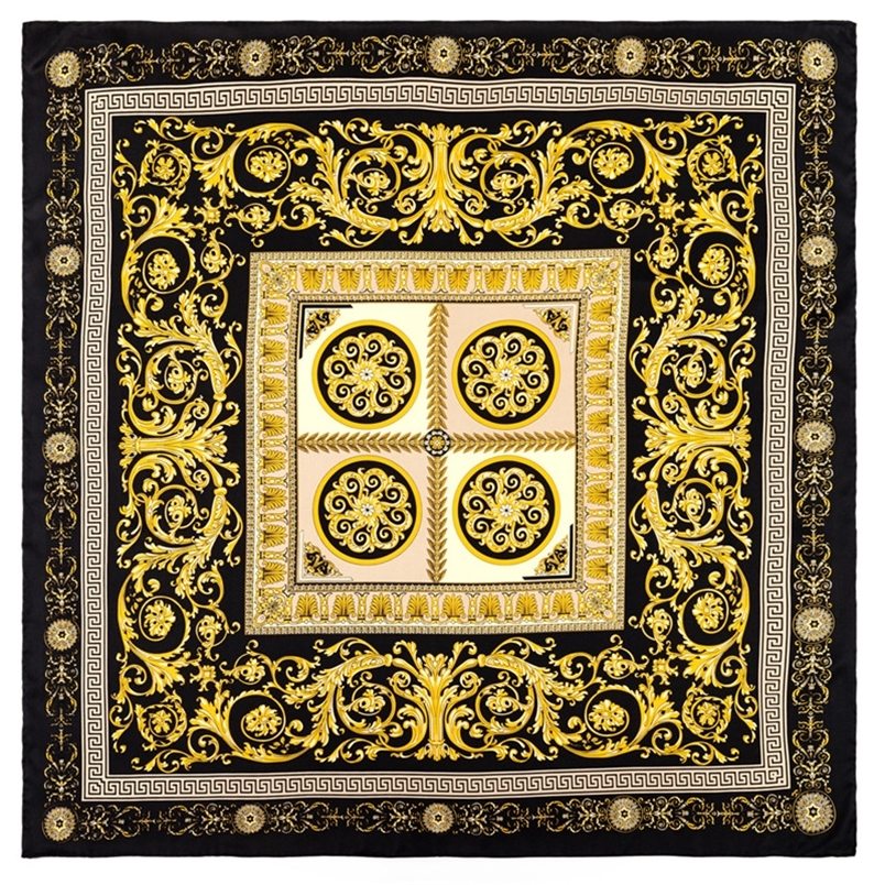 

POBING Manual Hand Rolled Twill Silk Scarf Women Retro Cashew Square Scarves Echarpes Foulards Femme Wrap Bandana Hijab 90CM 220704