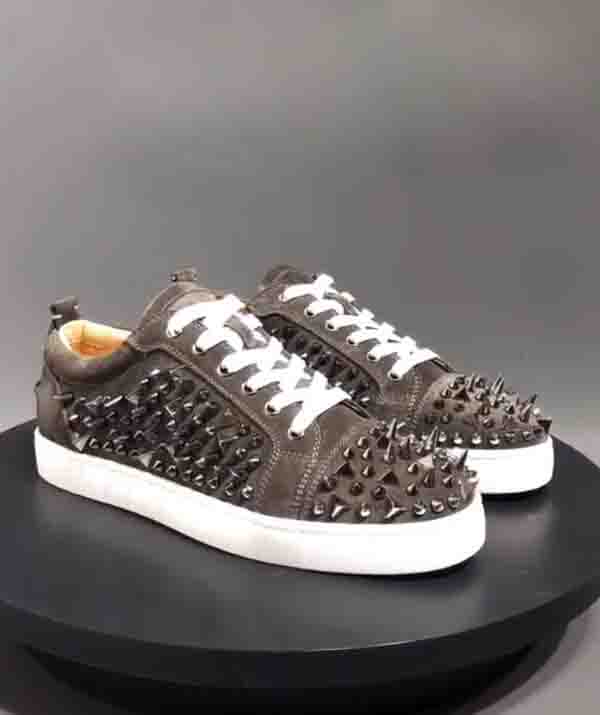 

22S Mens Luxury shoes pik spiked sneaker low-top flats red bottoms Louisflat Junior Piks Pik Strass Orlato Flat spikes outdoor trainers with box, 10