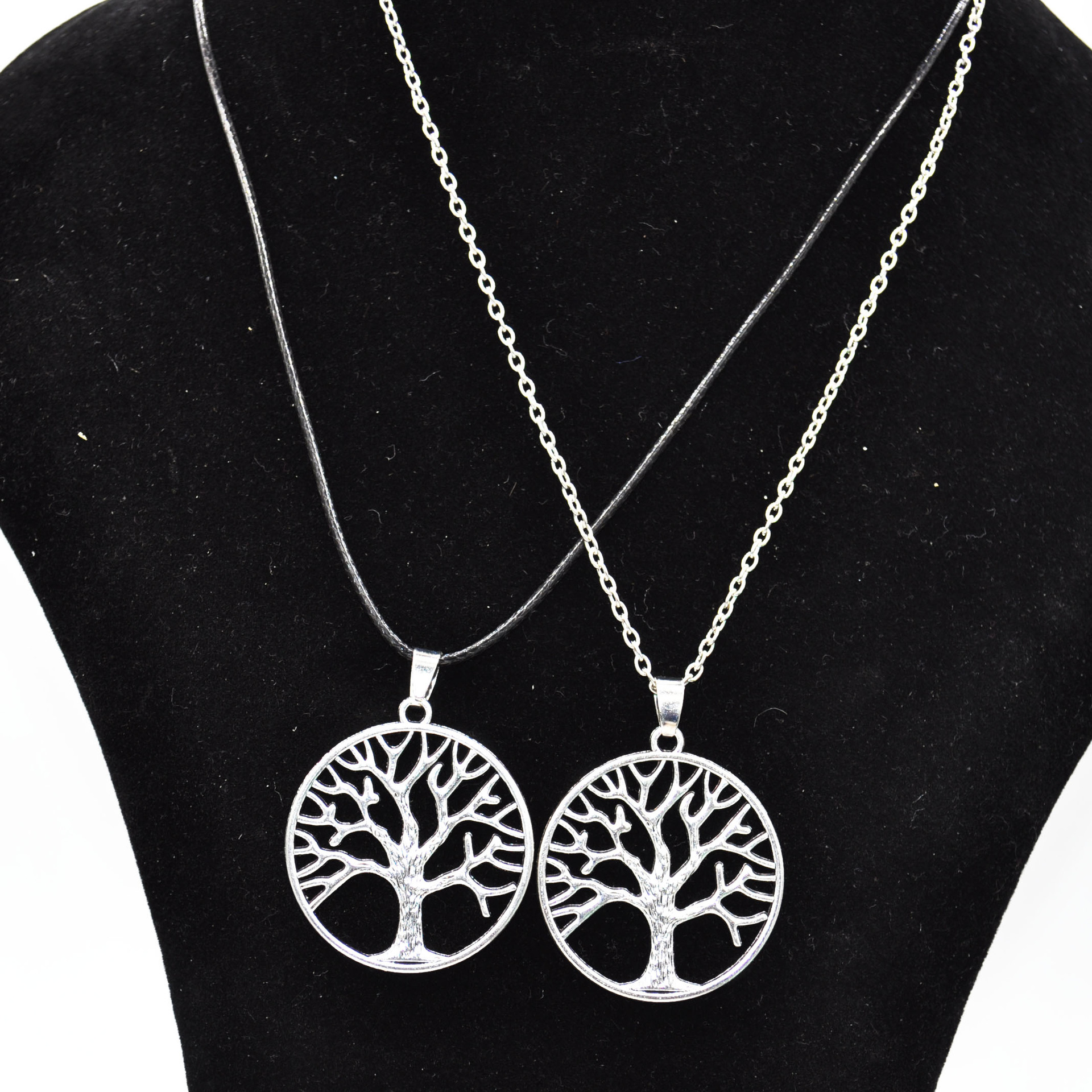 Retro tree of life pendant necklace Hollow out alloy wish tree necklaces for women men jewelry-image-770593060