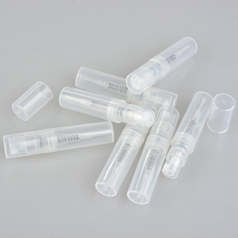 

50pcs 2ml 3ml 4ml 5ml Empty Transparent Plastic Spray Bottle Makeup Perfume Atomizer Refillable Bottle Perfume Spray 220711