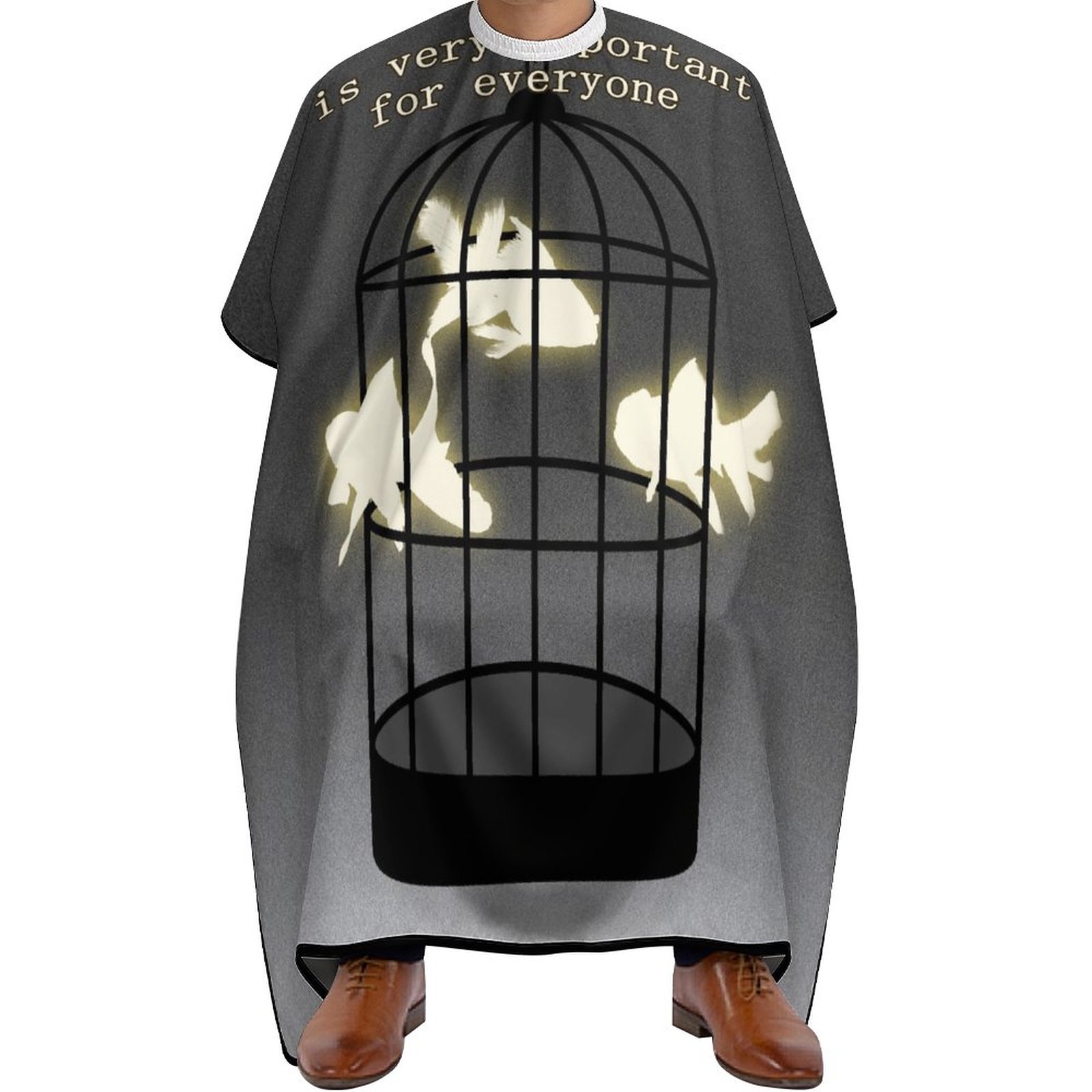 

Waterproof Barber Cape Haircut for Men Women Hair Cutting Hairdresser for Hair Treatment Freedom Cage Goldfish