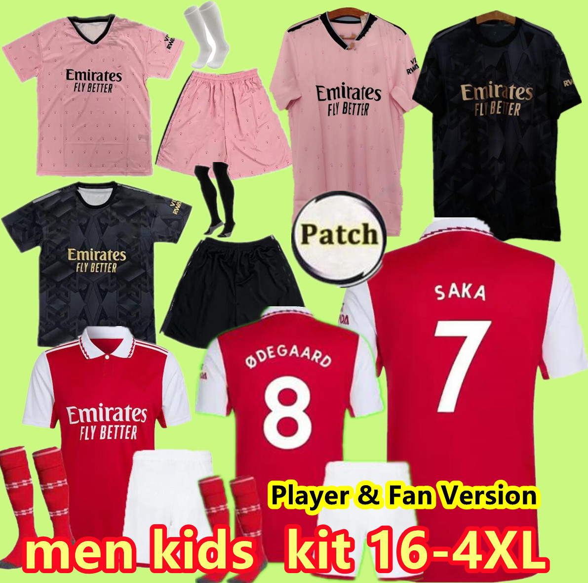 

22 23 PEPE SAKA jerseys Fans Player Gunners ODEGAARD THOMAS WILLIAN NICOLAS TIERNEY SMITH ROWE ARSen 2022 2023 soccer football shirt Men Kids kit 123 3XL 4XL, Player version