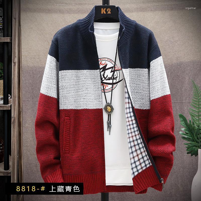 

Men's Sweaters Autumn Korean Men Fleece Men's Cardigan Knitted Sweatercoats Baseball Collar Jacket Male M-3XL 8818Men's Olga22
