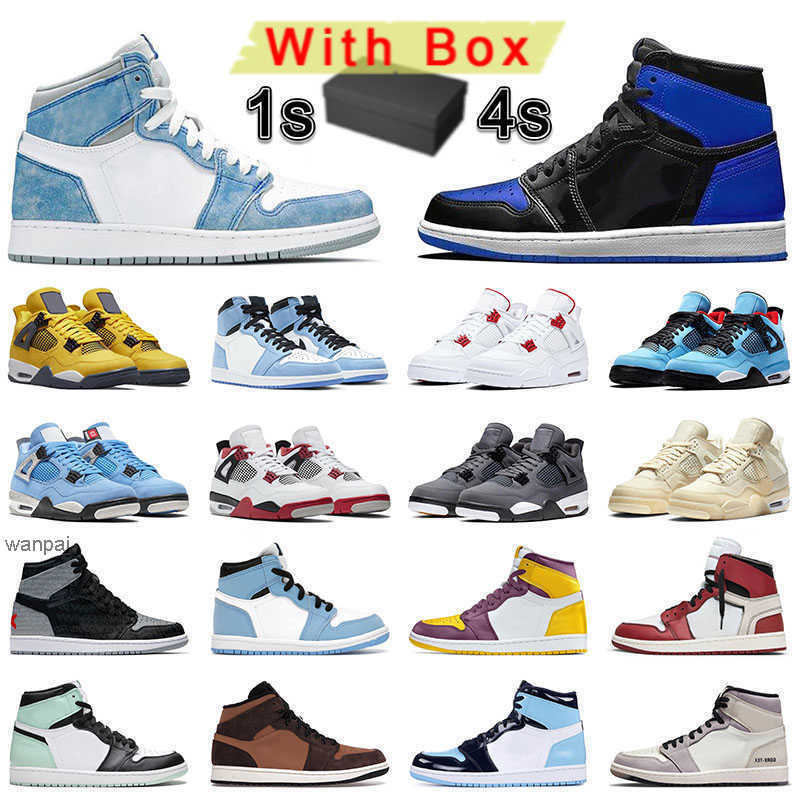 

4s 1s Designer Mens Jumpman Basketball Shoes 2022 Top Quality OFF Man's Woman's Vintage 1 4 Baskets Sneakers Patent Hyper Ro OG designer shoes, P30 40-47 wings