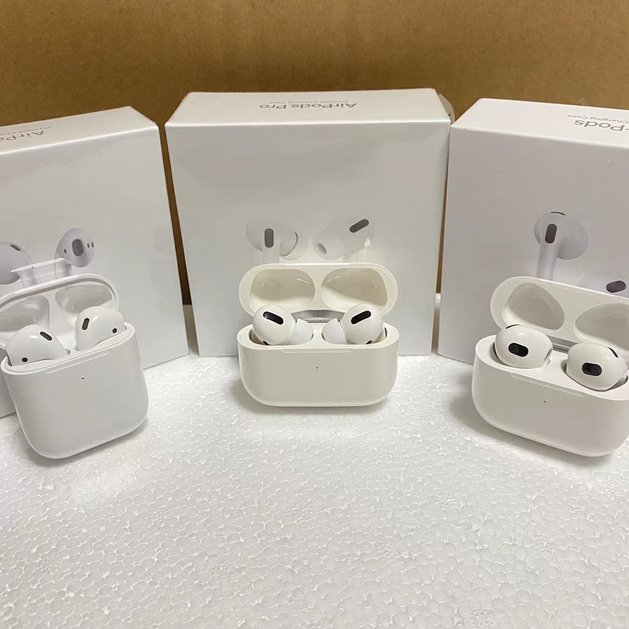 

OEM Top quality 1562A airpods pro Earphones ANC Noise cancelling Bluetooth Headphones With valid serial number 3 AP3 AP2 Earbuds 2nd Generation, White