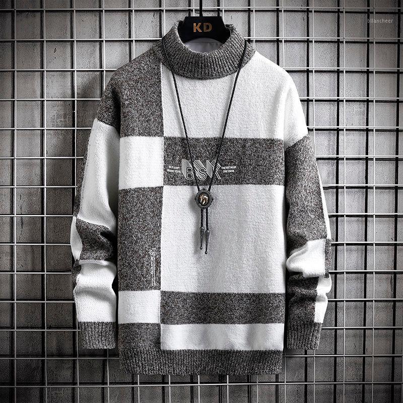 

Men's Sweaters 2022 Autumn Korean Version Blue Sweater Warm Long Sleeve Bottoming Fashion Round Neck Clothes Recommend