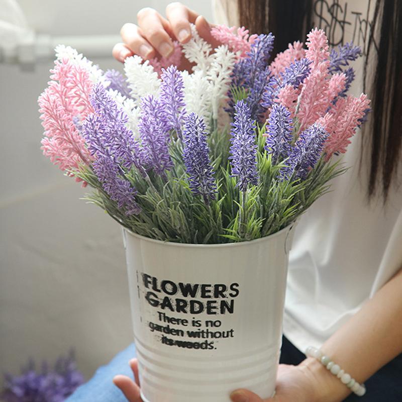 

Decorative Flowers & Wreaths Romantic Provence Lavender Artificial Plastic Christmas Fake Plants Wedding Home Garden Table Studio Autumn Dec, White