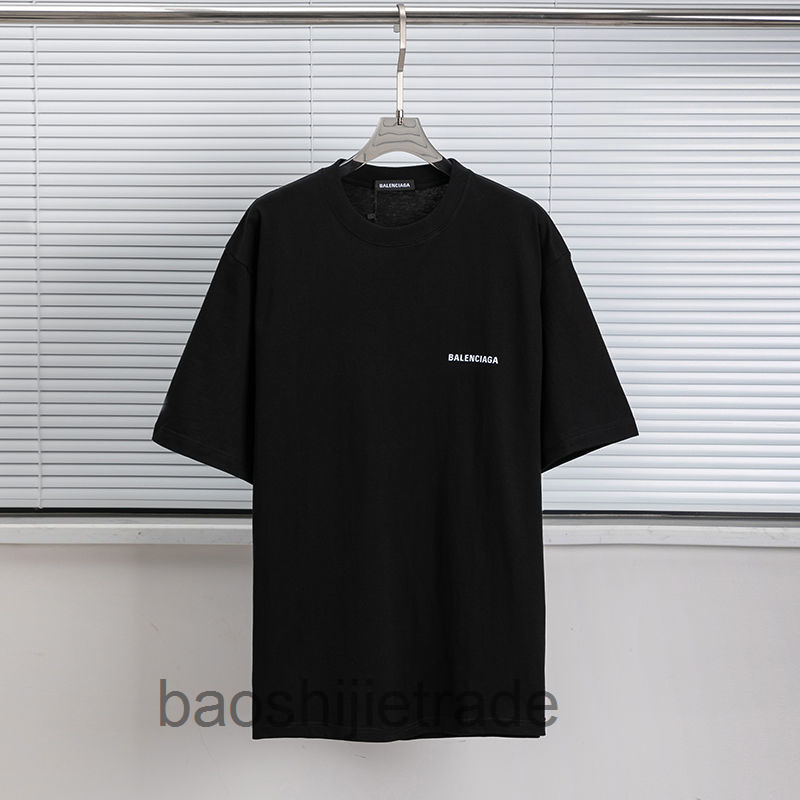 

Designer BAL T shirt and Polo shirts Top version Paris B 2022ss popular back letter men's women's versatile short sleeve T-shirt oversize bb979, White