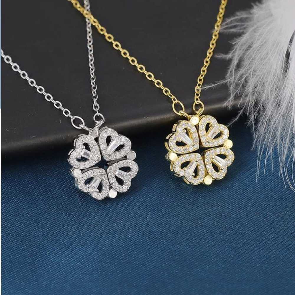 

Design Heart Shaped Clover Magnetic Pendant Delicate Girl Ladies Cute Jewelry