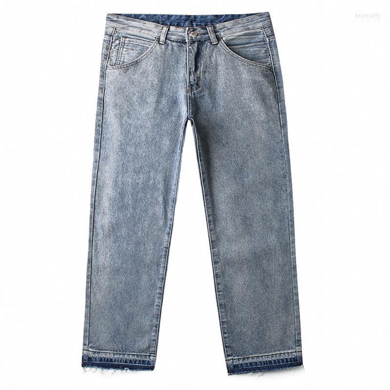 

Men' Jeans High Street Wide-leg Trendy Brand Solid Color Straight Trousers Spring And Autumn Hip-hop Loose Daddy Pants Heat22, Black