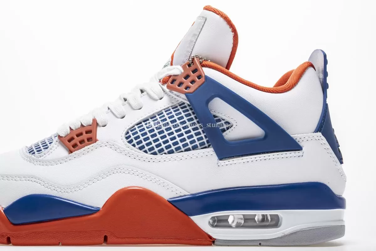 

Jumpman 4 Retro Knicks Mens Basketball Shoes White Blue Orange Outdoor Sneakers Sports with Original Box Fast Delivery Star Same Style 1Top
