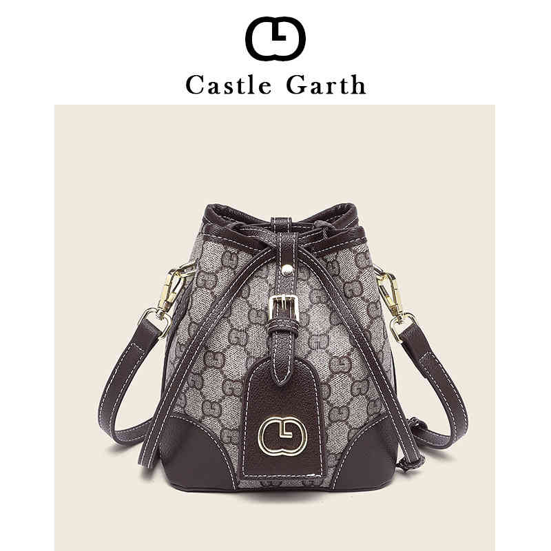 

Bag women's bag new texture bucket large capacity Versatile sling Shoulder portable messenger tide Handbags, Main color