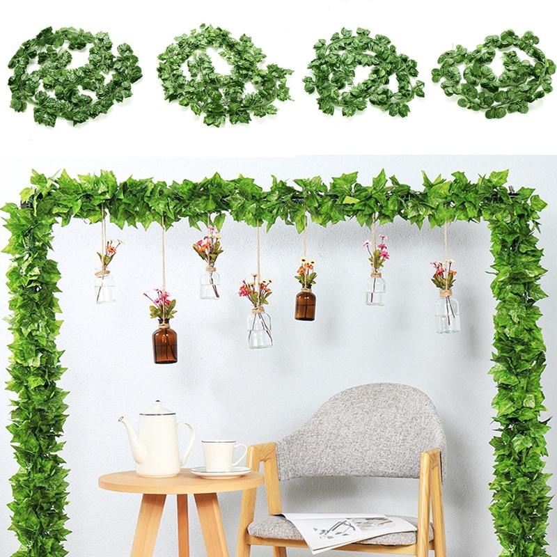 

Decorative Flowers & Wreaths 200cm Artificial Plants Creeper Green Leaf Ivy Vine For Home Wedding Decor Wholesale Diy Hanging Garland, Creeper leaves