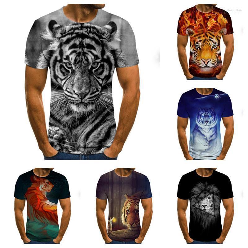 

Men's T-Shirts 3D Printe Animal Tiger Lion Face Man 's T-shirt Loose Casual Majestic Summer Fashion Shirt Harajuku Oversized T Bles22, Txu-1113