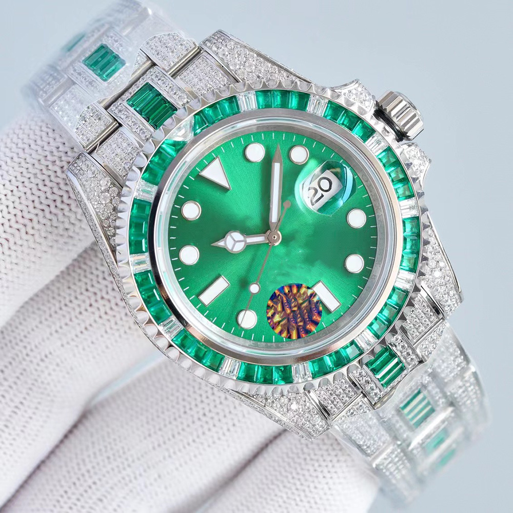 

Color Diamond Watch Mens Automatic Mechanical Watches Stainless Steel Strap Sapphire Mirror High Quality WristWatch Gift WristWatches montre de luxe, Color 1