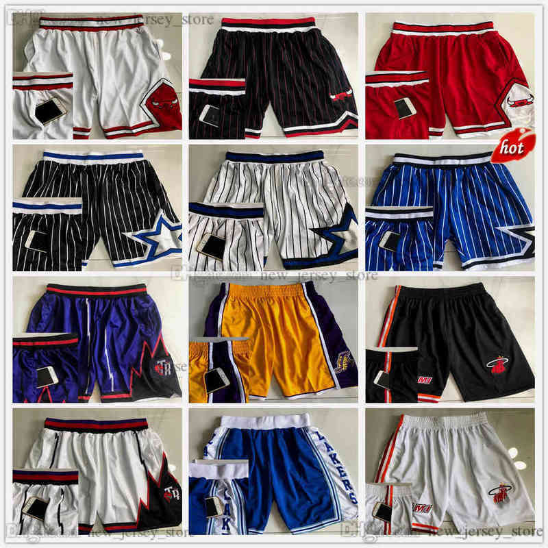 Real Stitched Mitchell and Ness Basketball Tow Pocket Shorts Top Quality Authentic Retro With Pockets Baskeball Short Black White Blue848I