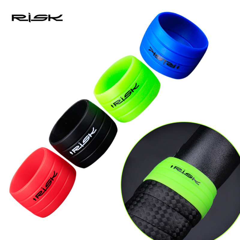 

RISK 1 Pair Road Bike Handlebar Silicone Ring Bicycle End Bar Tape Fixed Anti-Skip Rubber Plug Cycling Accessories