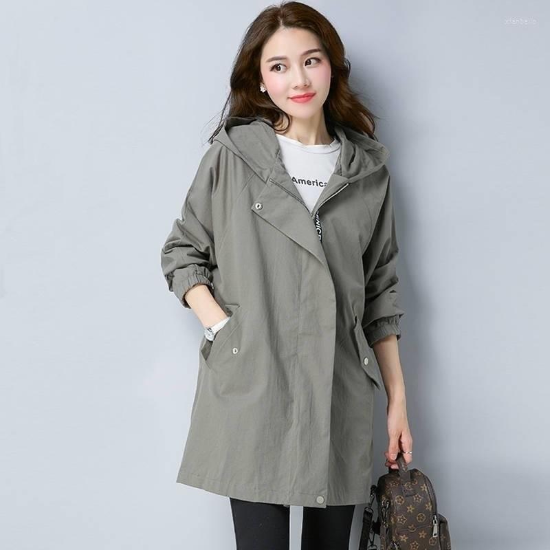 Vestes pour femmes automne hiver grande taille 5XL décontracté ample poche veste mi-longue fermeture éclair doublure coupe-vent tout-match chaud