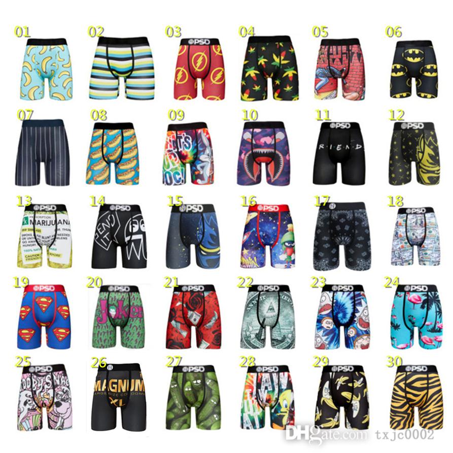 30 Stlyes Mens Underwear Underpants Sexy Ice Silk Quick Dry Psd Boxers Breathable Shorts Short Pants With Package221g