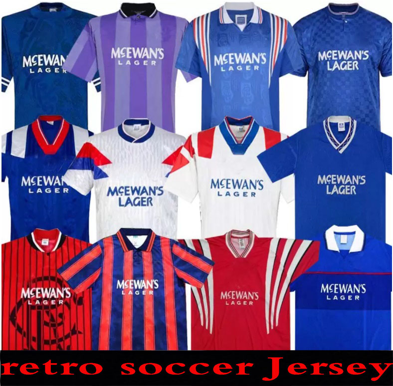 

Glasgow Rangers Retro soccer jerseys GASCOIGNE 1982 1984 82 83 84 86 87 90 92 93 94 95 96 97 99 2001 02 03 MCCOIST ALBERTZ Classic vintage jersey football shirt men top