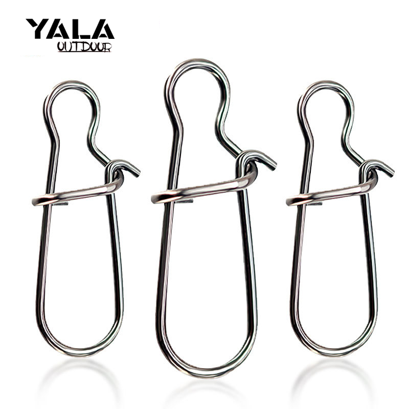 

50pcc/lot Fishing Connector Fast Clip Lock Snap Swivel Solid Rings Safety Snaps Fishing Hook Tool Accessories