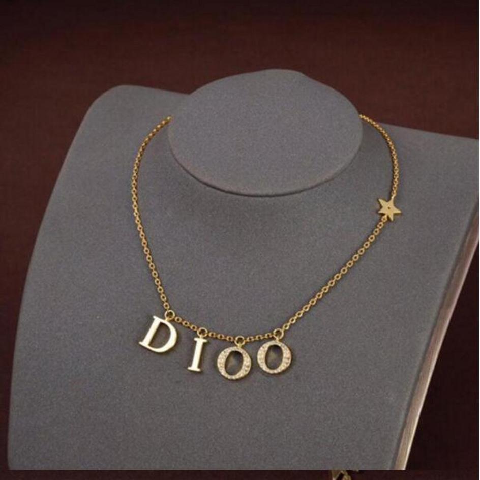 

Luxury Designers Jewelry Fashion Womens Necklace D letter Chocker Pendant 1242a