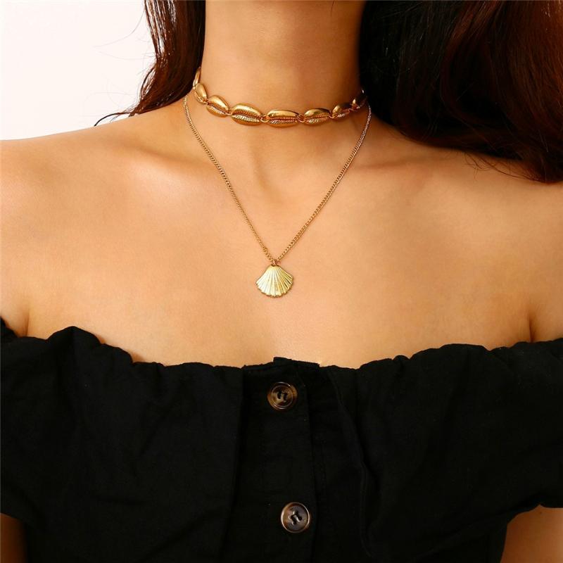 

Chokers Bohemia Alloy Shell Necklace Pendant Choker For Women Girls Accessories Statement Jewelry GiftsChokers