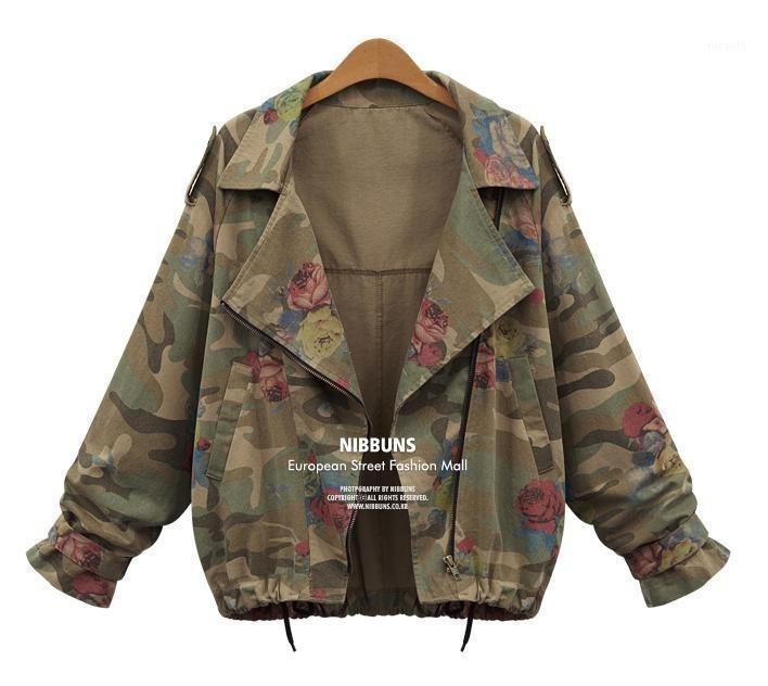 Women's Jackets Army Green Camouflage Coat Zipper Cardigans Denim Women Coats Winter Clothing