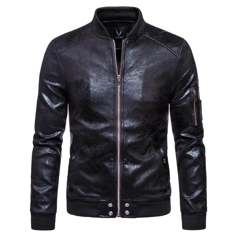 

Men's Jackets Autumn And Winter Men's Casual Baseball Collar JacketMen's, Black