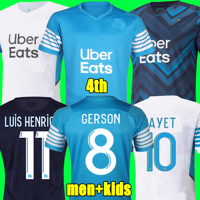 

CUISANCE soccer jersey 21 22 fourth 4th maillot foot GUENDOUZI BENEDETTO KAMARA PAYET marseilles 2022 2023 football shirt de men kids kit, 22-23 home