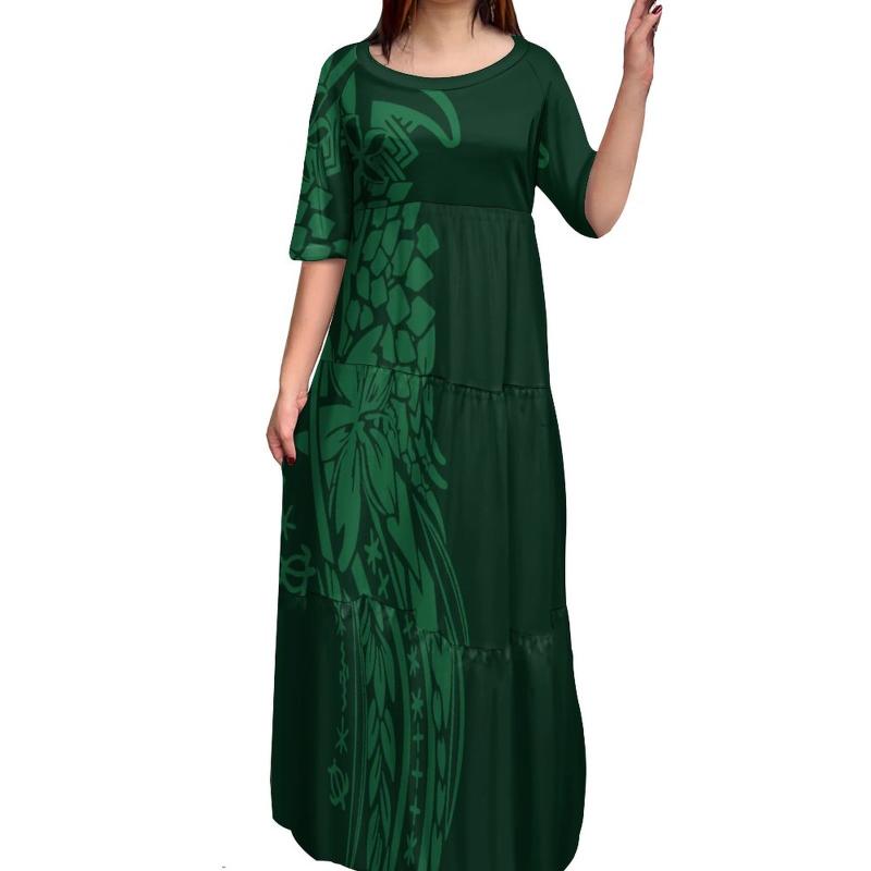 

Casual Dresses Fashion Short Sleeve Close-Fitting Off Shoulder Dress Polynesian Tribal Puletasi Tatau Pattern Formal Occasions Maxi DressCas, Wvh3k3199l1q