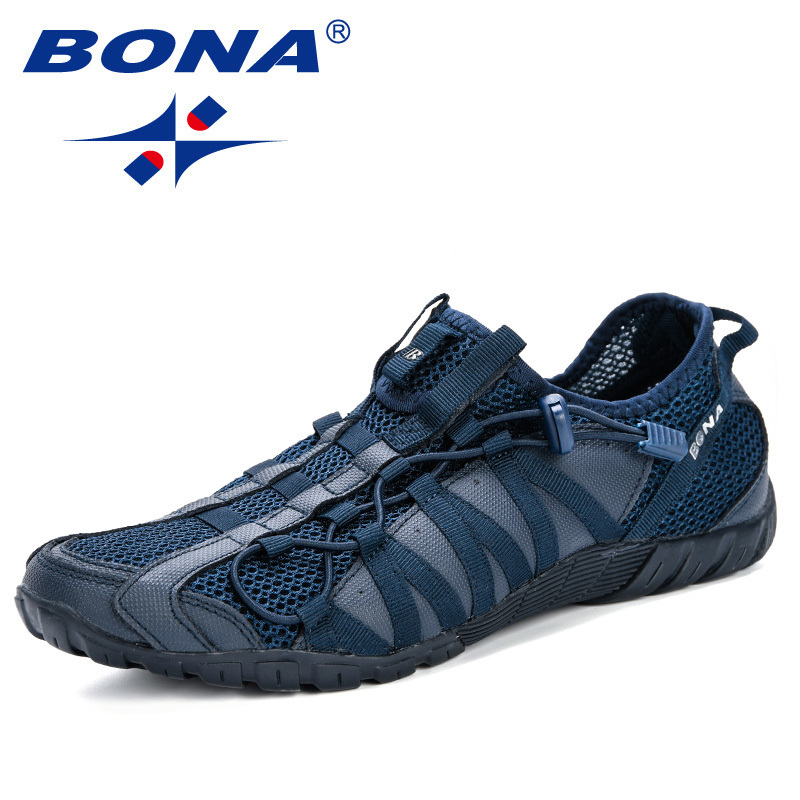 

BONA Casual Shoes Men Lac up Lightweight Comfortable Breathable Walking Sneakers Man Tenis Feminino Zapatos 220812, Blue