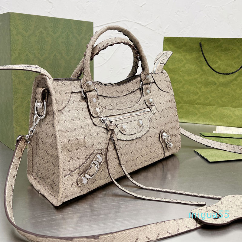 

Totes Bag Cool Girl Motorcycle Hand Bags Women Handbags Crossbody Shoulder Bags Canvas Purse Large Capacity Classic Lettered Removable Strap, Brown