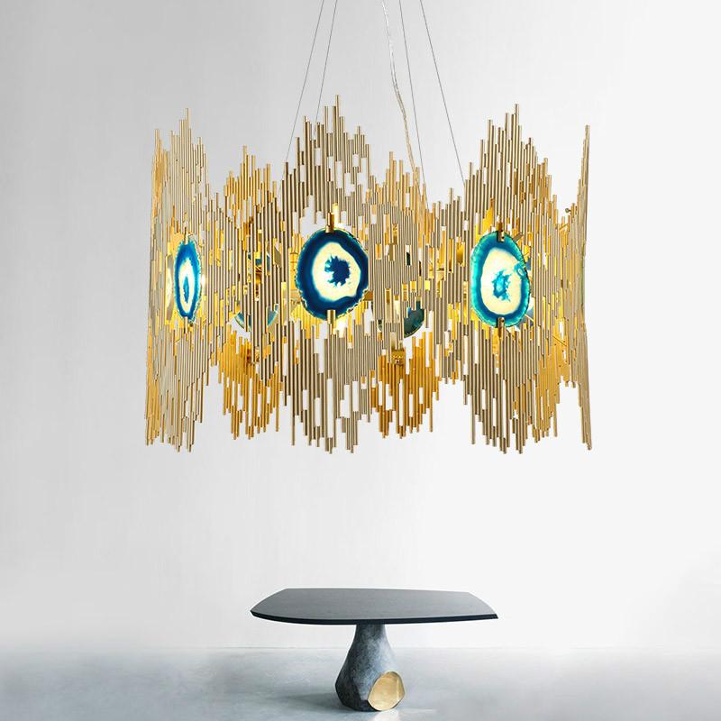 

Pendant Lamps Nordic Lights Model Living Room Led Lamp Creative Personality Color Agate Stone Restaurant AP8081022