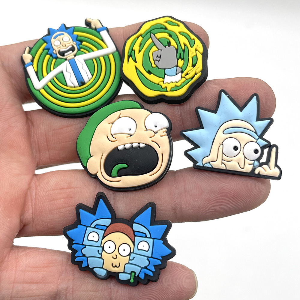 

Cute Cartoon Rick and Morty Pvc Shoe Charms DIY Funny Shoe Accessories Fit Croc Clogs Decorations Buckle Unisex Gifts Jibz
