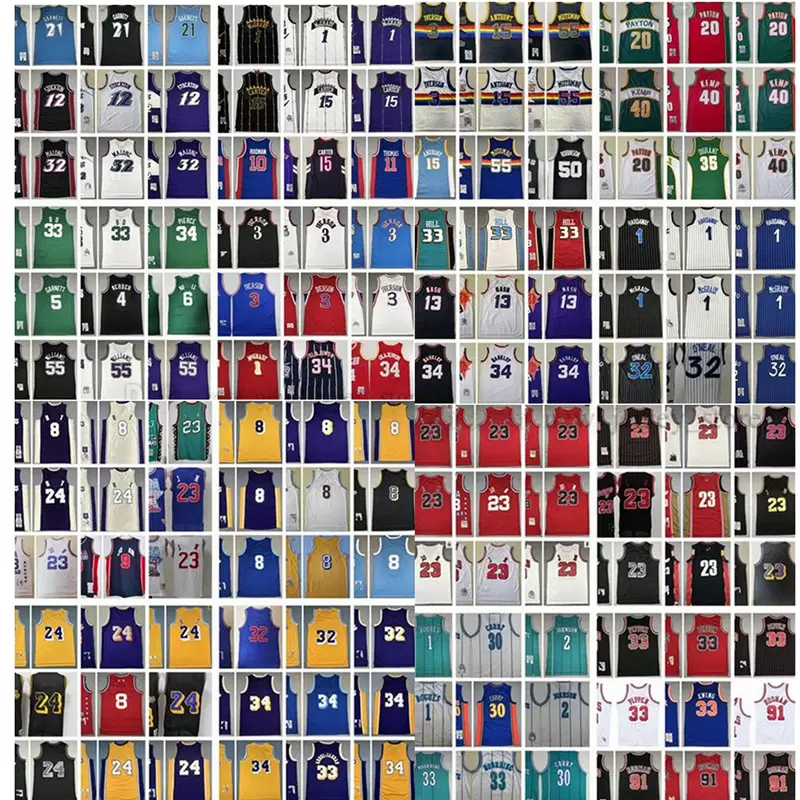

Jersey Johnson Allen Iverson Pippen Rodman McGrady Anthony Garnett Malone Mutombo Bibby Stockton Payton Nash Curry Jersey Wear Vintage Michael Retro Basketball, Colour 3