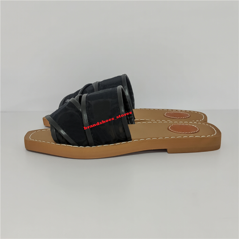 

Woody Slippers Trend Flat Designer Slides Thong Slippers Canvas Mules Shoes For Women Ladies Beach Loafers sandale Sail Black espadrille Flip Flops Sandals 2022, Shoesbox