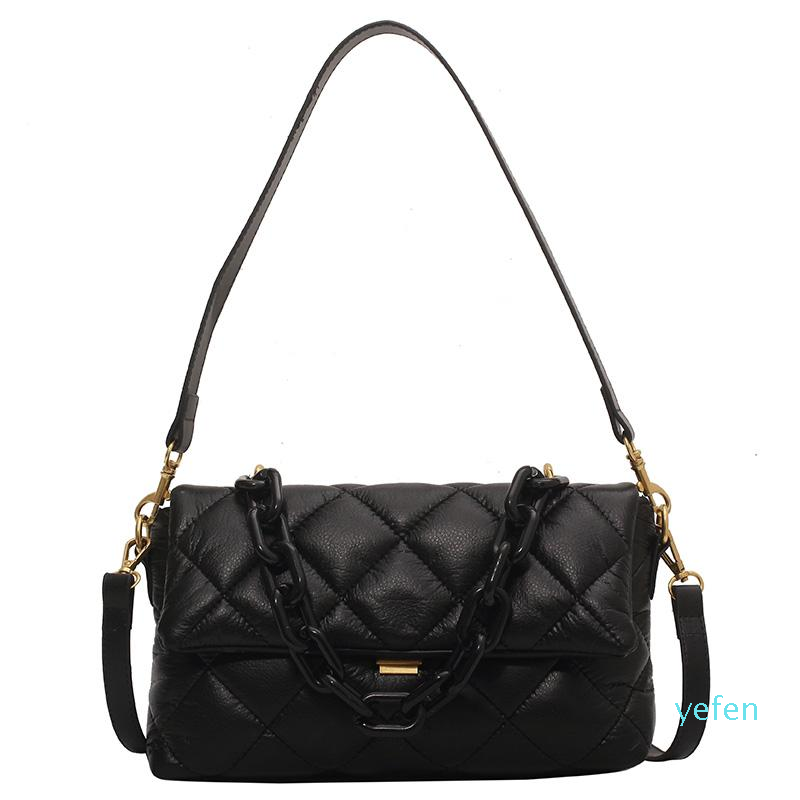 

Evening Bags Chain Tote Women Shoulder Bag Fashion Large Capacity Soft Leather Messenger For Solid Color Crossbody Women's, Coffee