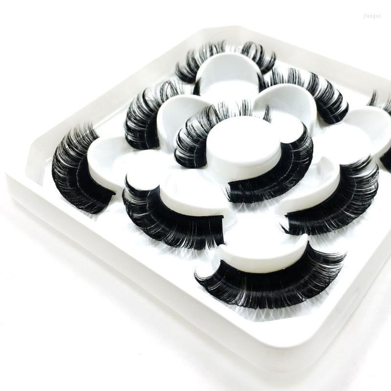 

False Eyelashes 5 Pairs D Curl 8-25mm Russian Volumes 3D Mink Reusable Fluffy Lashes Extensions DIY ToolFalse