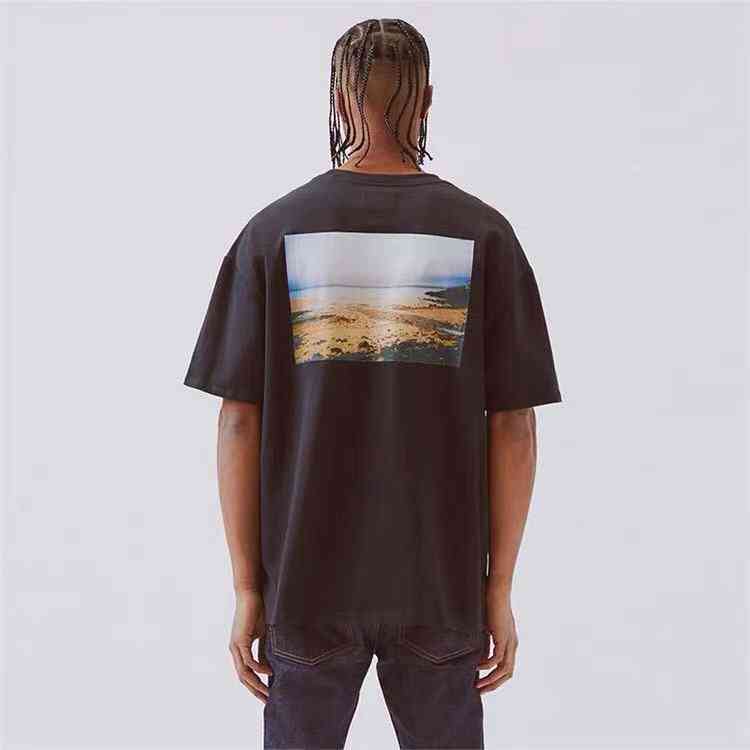 Men's Fashion Personality Trend New Short-sleeved Brand Wholesale Feel of Fog Essentials Print Short Sleeve Large T-shirt Half