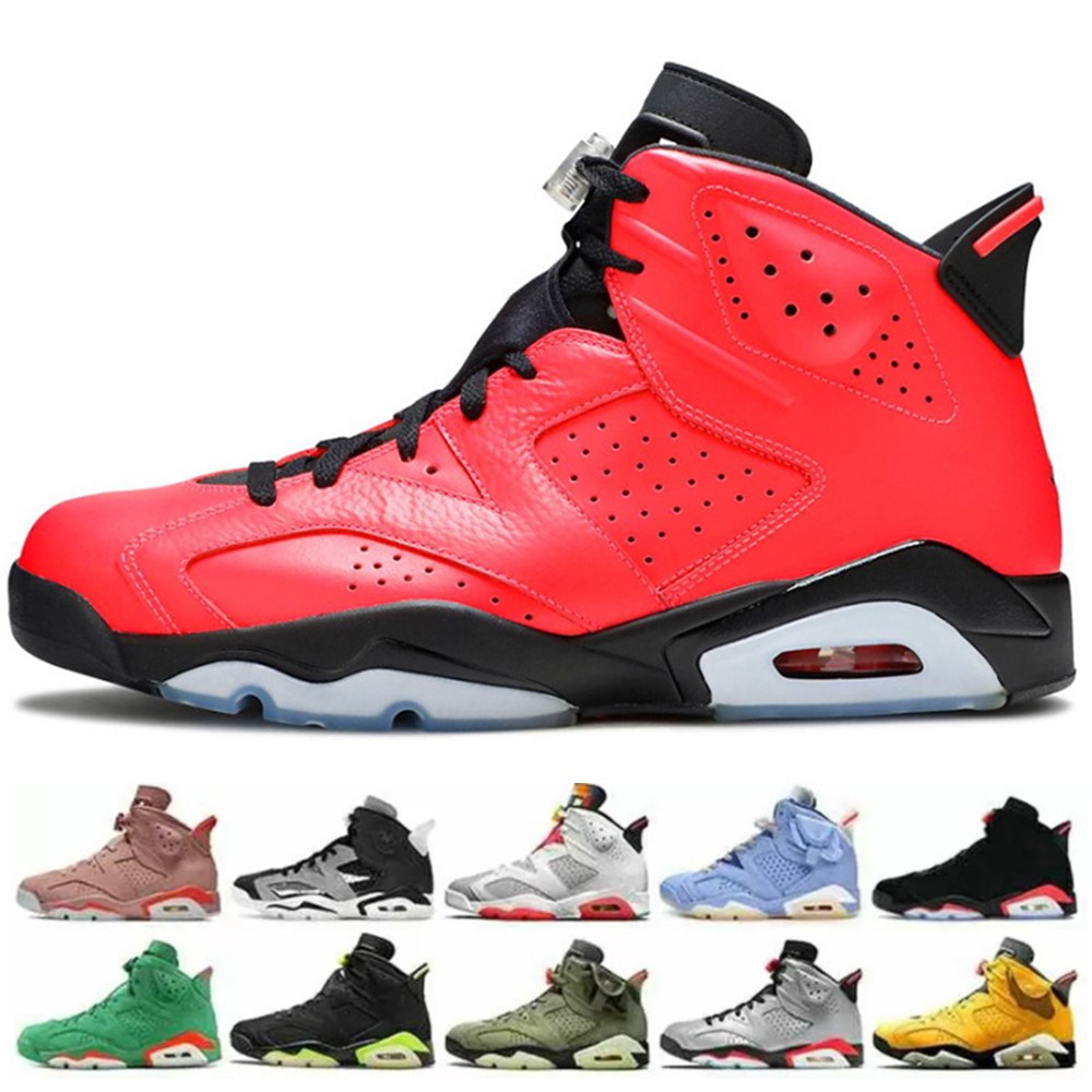 

6 6s Mens Womens Basketball Shoes Red Oreo All Star Chameleon Golden Harvest Sport Blue Alternate White Oreo 3M Reflective Infrared sneakers With Box Sports Outdoor, #6 black infrared 36-47