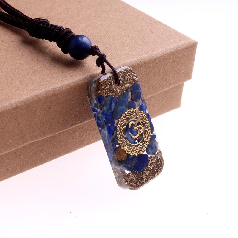 

Pendant Necklaces Free From 1Pc Orgonite Lapis Lazuli Crystal Semi-precious Stone Gravel Meditation Healing Rope Necklace Wicca Jewelry