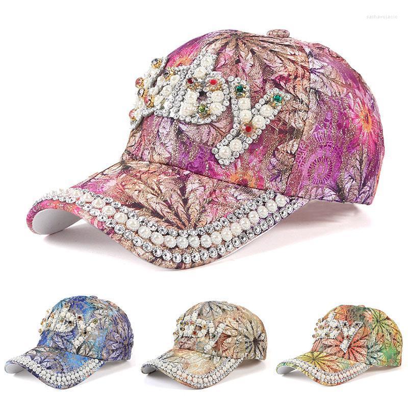 

Ball Caps Women's Fashion 2022 Summer Baseball Cap Women Vintage Crystal Letter Snapback Gorra Mujer Hip Hop Bone Casquette FemmeBall, Green