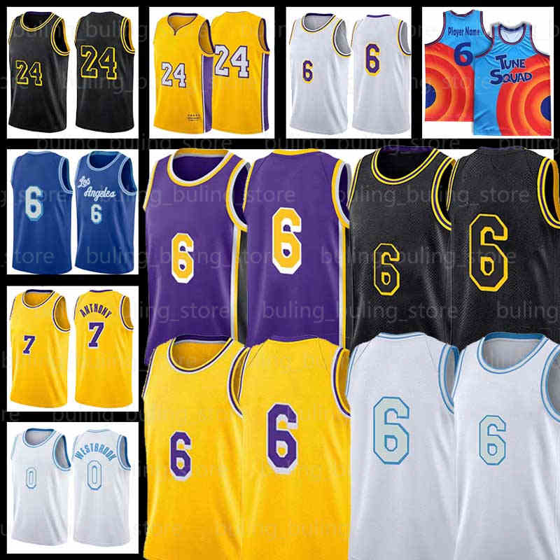 Lebron James Jersey Anthony Davis Black Mamba Los Angeles''Lakers''Russell Westbrook Basketball Jerseys 6 23 3 0