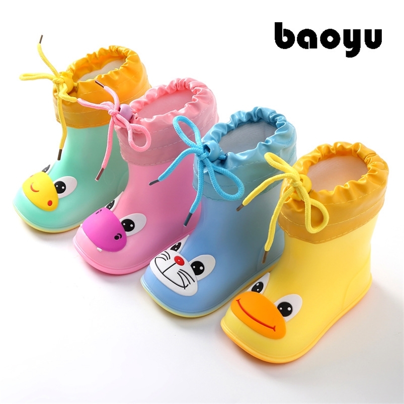 

Children Rain Boots Rubber Boots Kids Water Shoes PVC Baby Cartoon Waterproof Non-slip Warm Winter 220816, Yellow ya