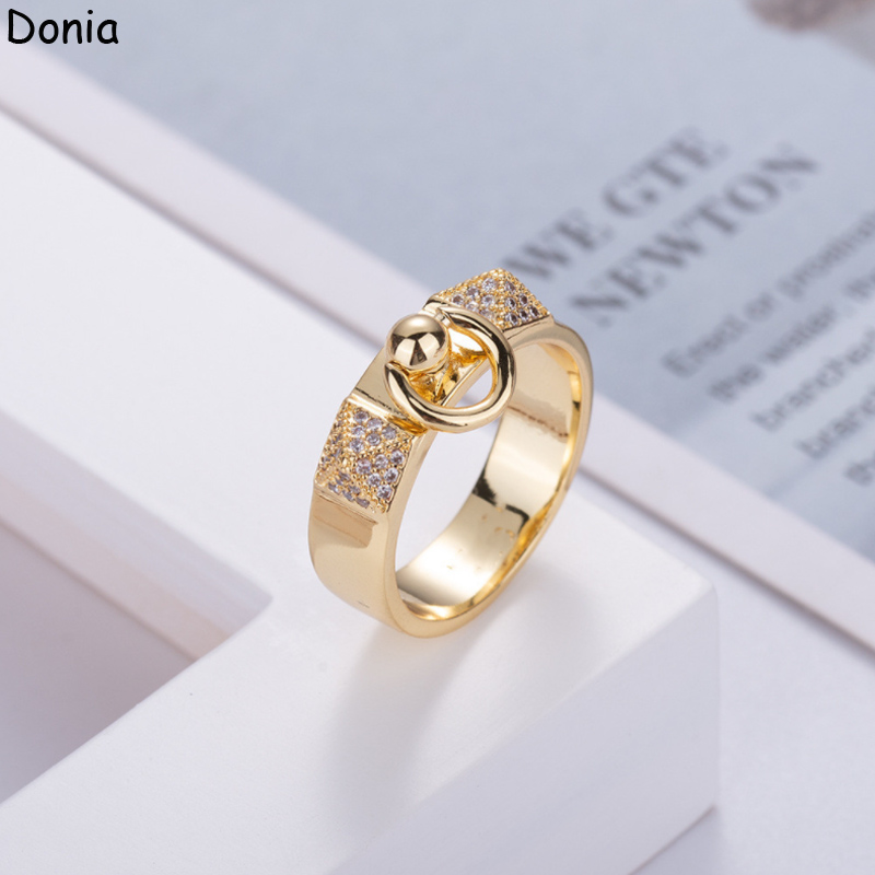 

Donia jewelry luxury ring exaggerated European and American fashion pig nose titanium micro-inlaid zircon creative designer with box