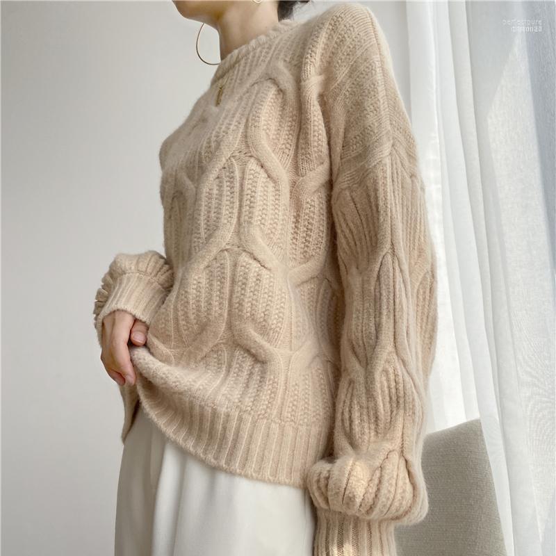 

Women's Sweaters Autumn Winter Women 2022 Plain Solid Knitted Korean Style Oversize Pullovers Casual Knitwear Pink Tops Sweater1 Perf22, Beige