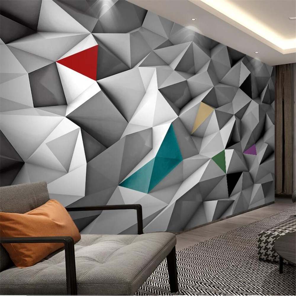 

Customized modern three-dimensional background wallpaper papel de parede papier peint geometry wallpaper, As show
